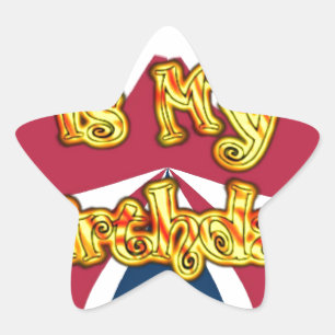 Sticker Étoile Impression d'art de cadeaux d'anniversaire britann