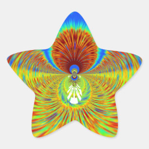 Sticker Étoile Impression de Kaleidoscope coloré