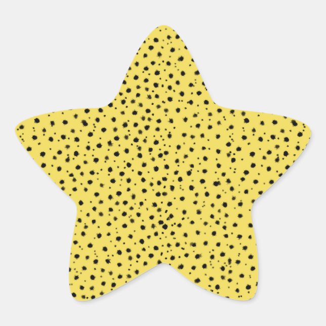 Sticker Étoile Impression guépard dans des couleurs naturelles (Devant)