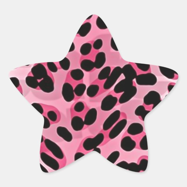 Sticker Étoile Impression guépard rose RAB Rockabilly (Devant)