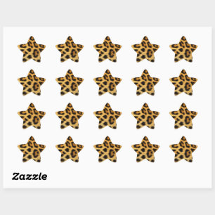 Sticker Étoile Impression léopard