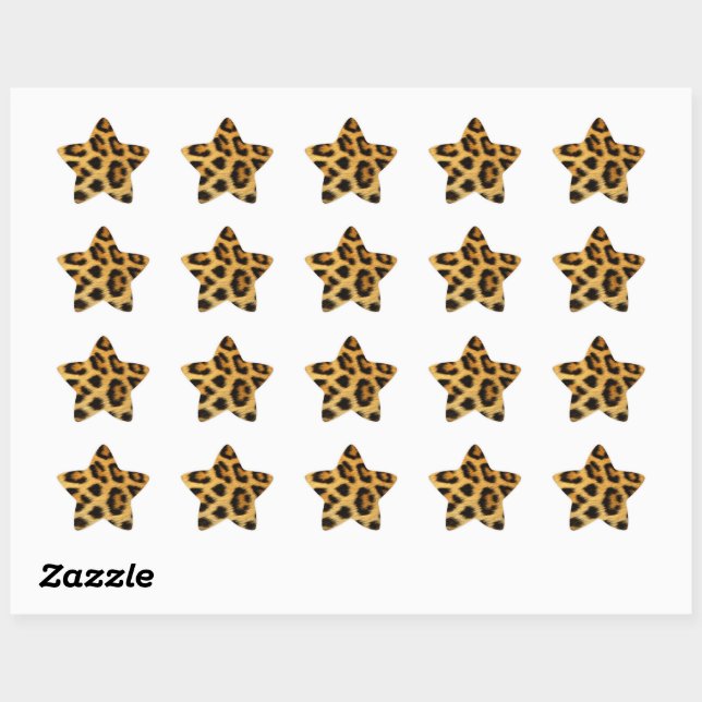 Sticker Étoile Impression léopard (Feuille)