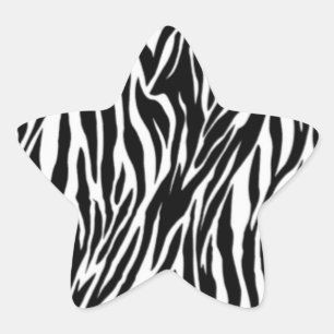 Sticker Étoile impression zèbre