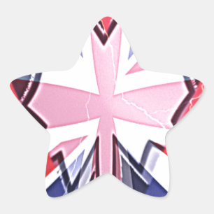 Sticker Étoile Imprimer "I Love UK"