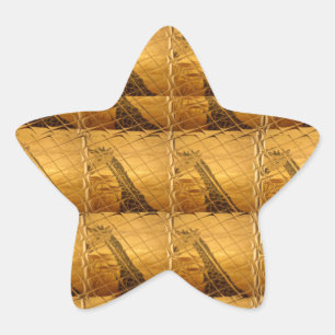 Sticker Étoile Infinie Golden Giraffe Animal Motif Art Imprimer