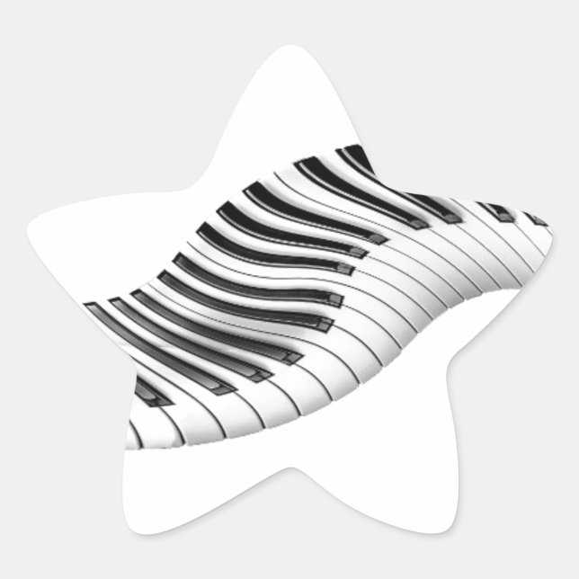 Sticker Étoile Instruments de musique Keyboard Piano Notes Art (Devant)