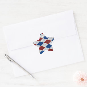 Sticker Étoile Jacquard rouge, blanc, bleu 4 juillet Parties scin