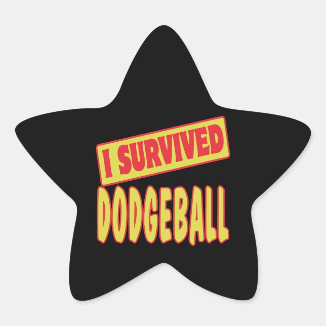 STICKER ÉTOILE J'AI SURVÉCU À DODGEBALL (Devant)