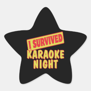 STICKER ÉTOILE J'AI SURVÉCU À KARAOKE LA NUIT
