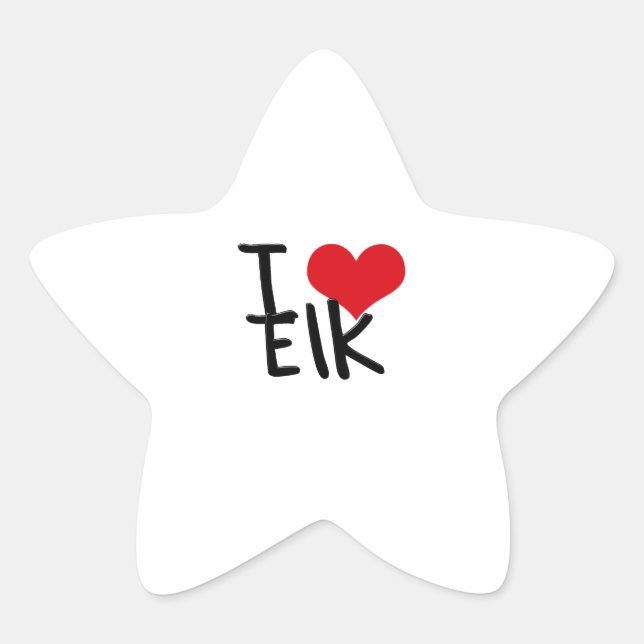 Sticker Étoile J'aime Elk (Devant)