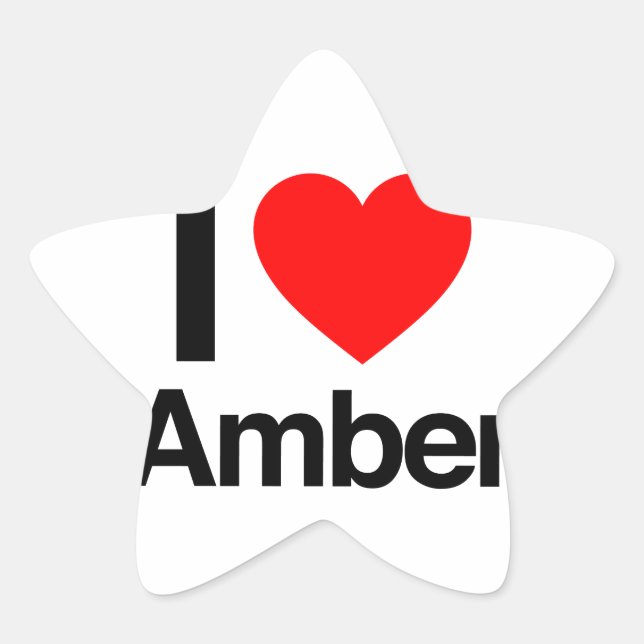 Sticker Étoile j'aime l'ambre (Devant)