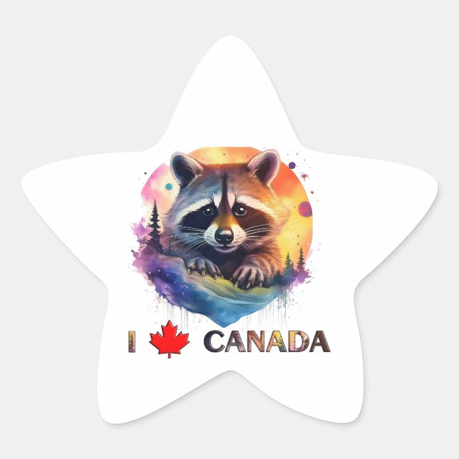 Sticker Étoile J'aime le Canada (Devant)