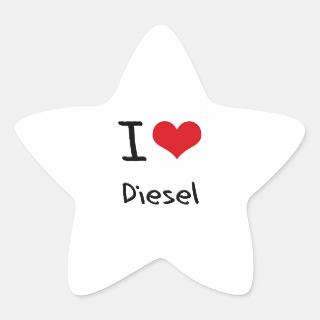 Sticker Étoile J'aime le diesel (Devant)