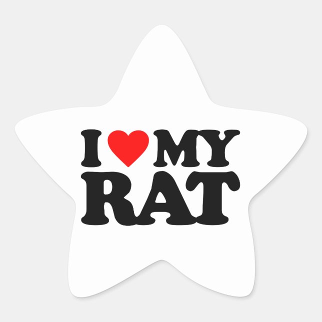 STICKER ÉTOILE J'AIME MON RAT (Devant)