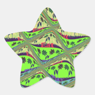 Sticker Étoile Jardin Éclectique Enchantant À damiers Beauté Flor