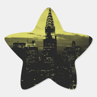 Sticker Étoile Jaune pointu Noir New York City