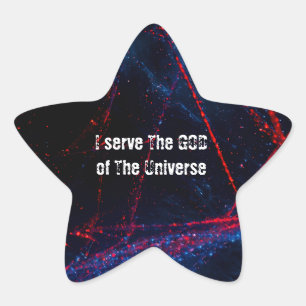 Sticker Étoile Je sers le Dieu de l'univers