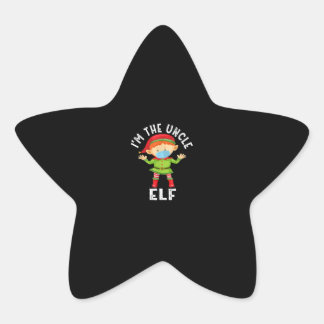 Sticker Étoile Je suis l'Oncle Elf | Drôle cadeau de Noël pour on