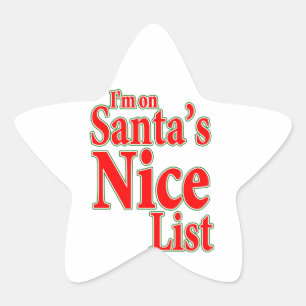 Sticker Étoile Je suis sur Père Noël Nice List