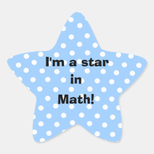 Sticker Étoile Je suis une vedette en maths personnalisable sujet