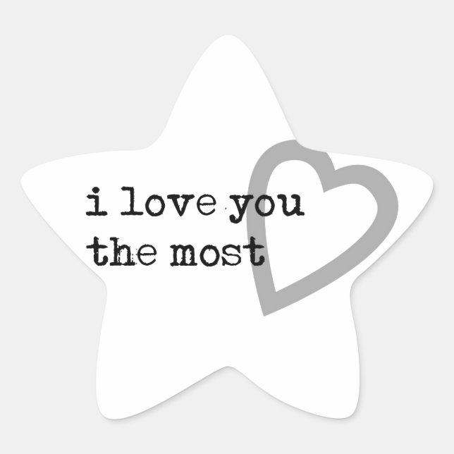 Sticker Étoile je t'aime le plus coeur mignon (Devant)