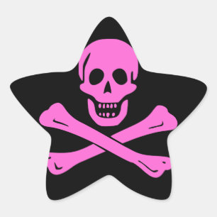 Sticker Étoile Jolly roger rose