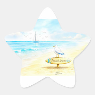 Sticker Étoile Jon Seagull - Paix & Amour