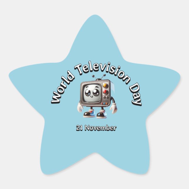 Sticker Étoile Journée mondiale de la télévision. 21 novembre (Devant)