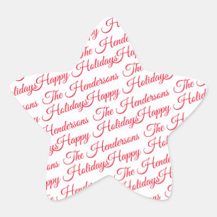 Sticker Étoile Joyeuses Fêtes Personnalisées