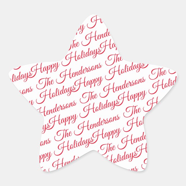 Sticker Étoile Joyeuses Fêtes Personnalisées (Devant)