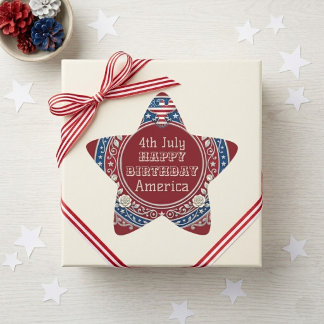Sticker Étoile Joyeux anniversaire Amérique 4 juillet Aigle patri