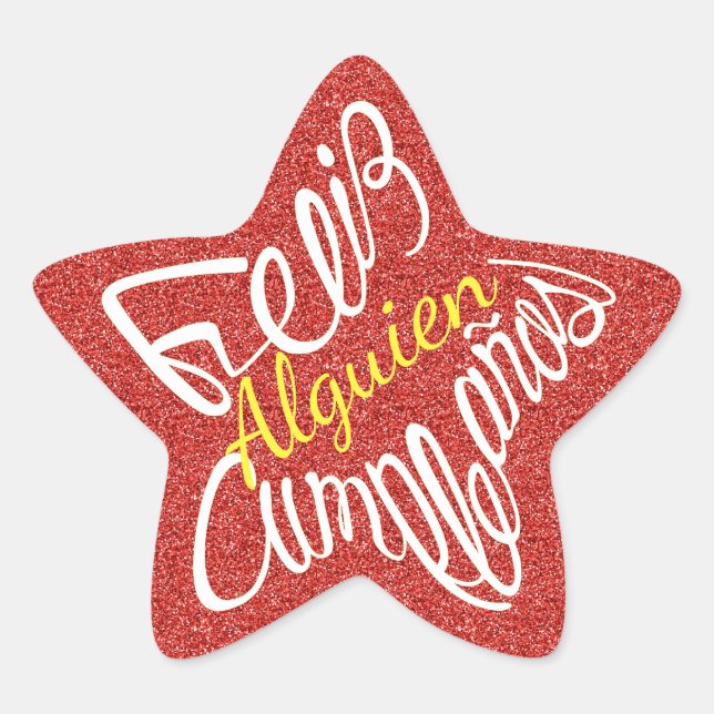 Sticker Étoile Joyeux anniversaire avec des étoiles (Devant)