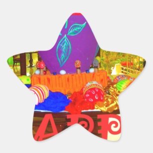 Sticker Étoile Joyeux Festival Printemps Pâques OEufs colorés Art