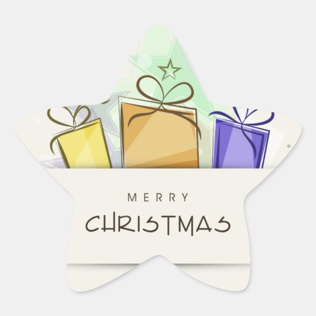 Sticker Étoile Joyeux forfaits de Noël (Devant)