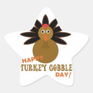 Sticker Étoile Joyeux Jour de la grogne turque Thanksgiving