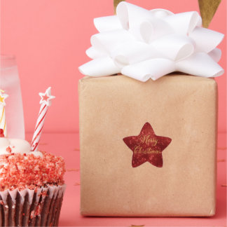 Sticker Étoile Joyeux Noël de la parties scintillant rouge