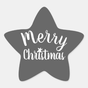 Sticker Étoile Joyeux Noël Moderne Gris
