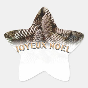 Sticker Étoile Joyeux Noel Noël Pine Cône de Noël