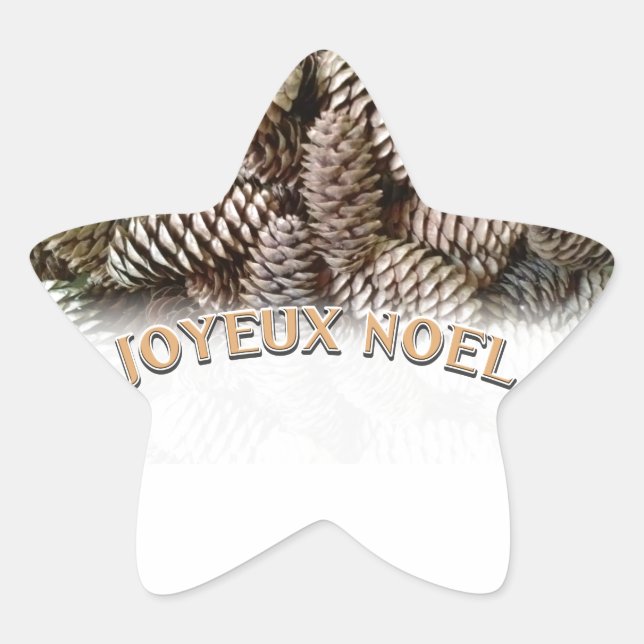 Sticker Étoile Joyeux Noel Noël Pine Cône de Noël (Devant)