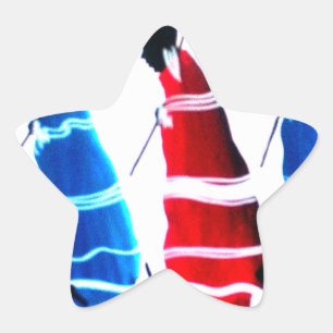 Sticker Étoile Joyeux peuple Massaï Guerriers Marcher Art Imprime