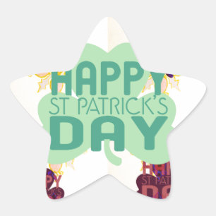 Sticker Étoile Joyeux Saint Patrick's Day Lovely Art Print