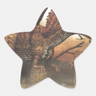Sticker Étoile Jurassic Journey : Dinosaure dans son habitat natu