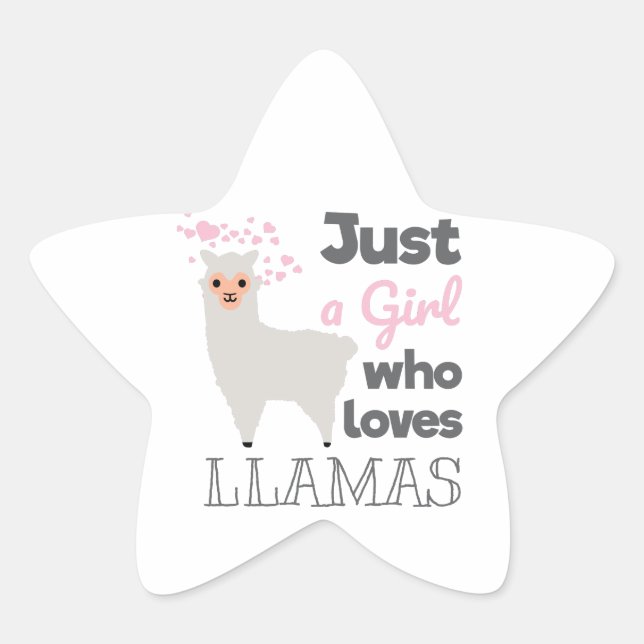 Sticker Étoile Juste une fille qui aime les lamas (Devant)