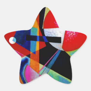 Sticker Étoile Kandinsky en peinture Abstraite bleue