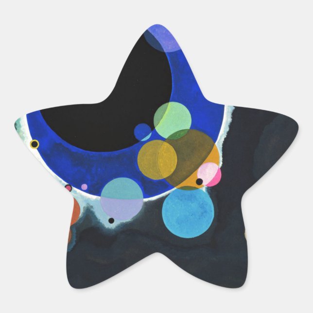 Sticker Étoile Kandinsky Plusieurs cercles Abstraits (Devant)