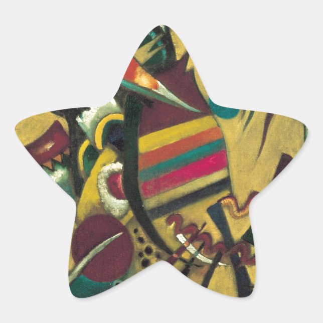 Sticker Étoile Kandinsky Points Peinture en toile Abstraite (Devant)