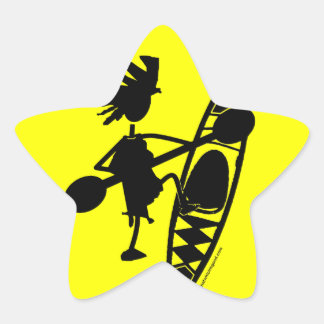 Sticker Étoile Kayak Canoe Joyeux Silhouette