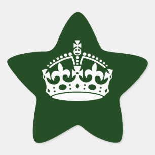 Sticker Étoile KEEP CALM CROWN on Forest Green Customize This