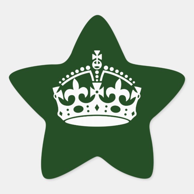 Sticker Étoile KEEP CALM CROWN on Forest Green Customize This (Devant)