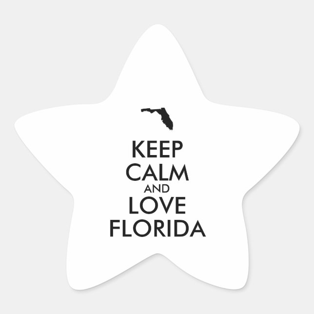 Sticker Étoile KEEP CALM et LOVE FLORIDA personnalisables (Devant)